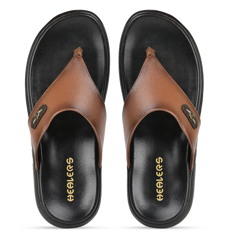 Healers Casual Tan Slipper For Men MDL-05 By Liberty Plant Slippers