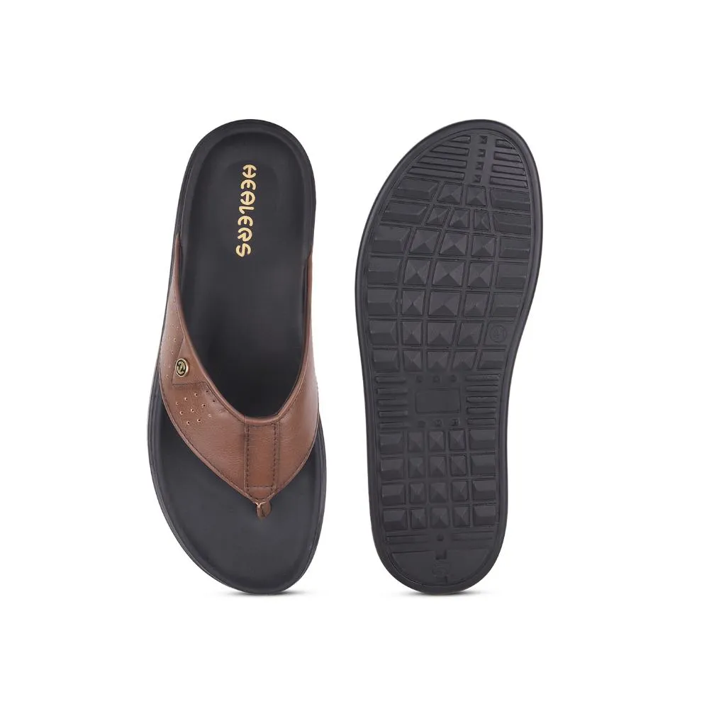 Slippers At Smithsonian Healers Casual Tan Slippers For Men LEEKS-1 By Liberty