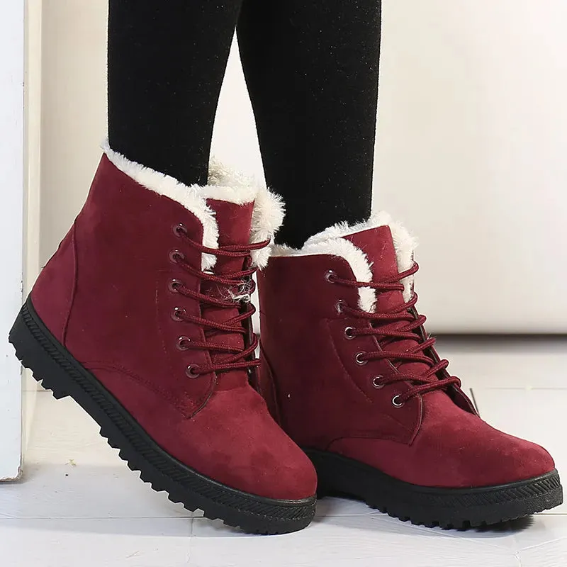 Snow Boots Ankle Winter Shoes Women Fur Botas Mujer Low Heels Short Boot Vans Standard Mid Mte Snow Boot