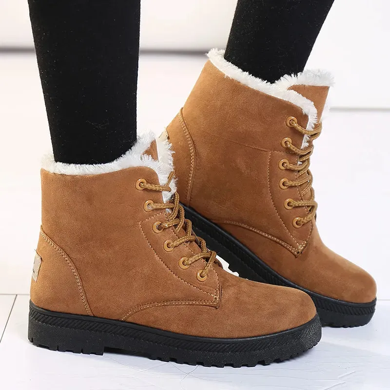 Snow Boots Ankle Winter Shoes Women Fur Botas Mujer Low Heels Short Boot Stonz Snow Boots