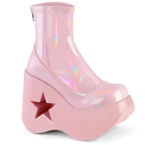 Ranch Work Boots 5 Inch Platform DYNAMITE-100 Baby Pink Holo