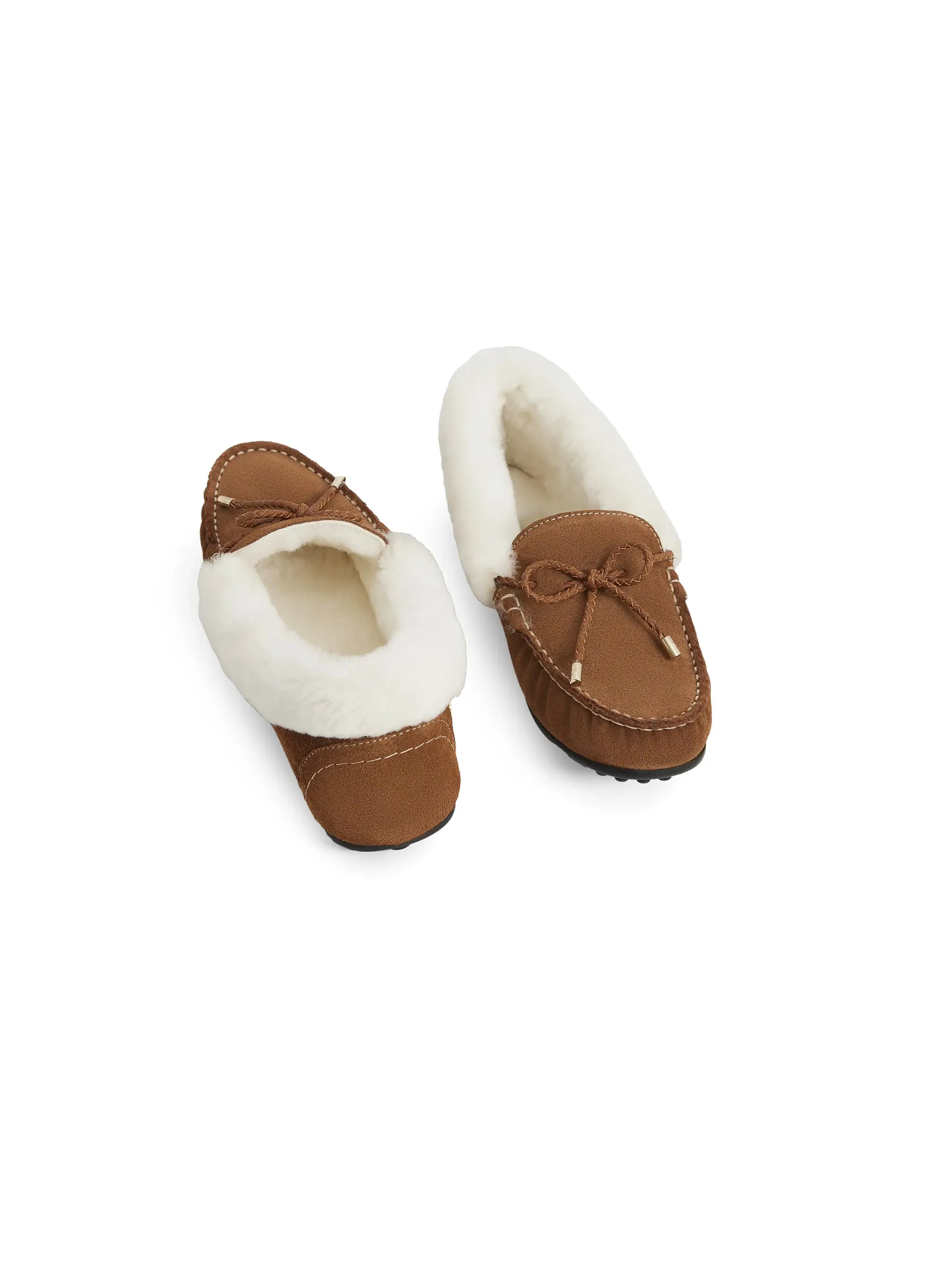 Henley Slipper - Shearling Lined Tan Suede Union Loafers Pizza