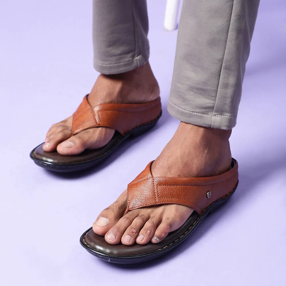 Coolers Tan Casual Slippers For Men AVN-08 By Liberty Charvet Slippers