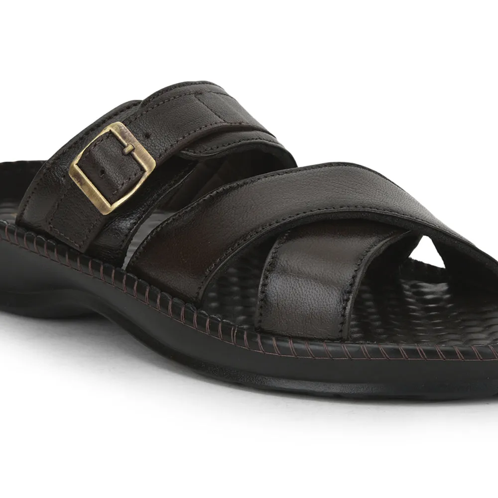 Off Court Slides Coolers Casual (Brown) Slippers For Men STEAMER-03 By Liberty