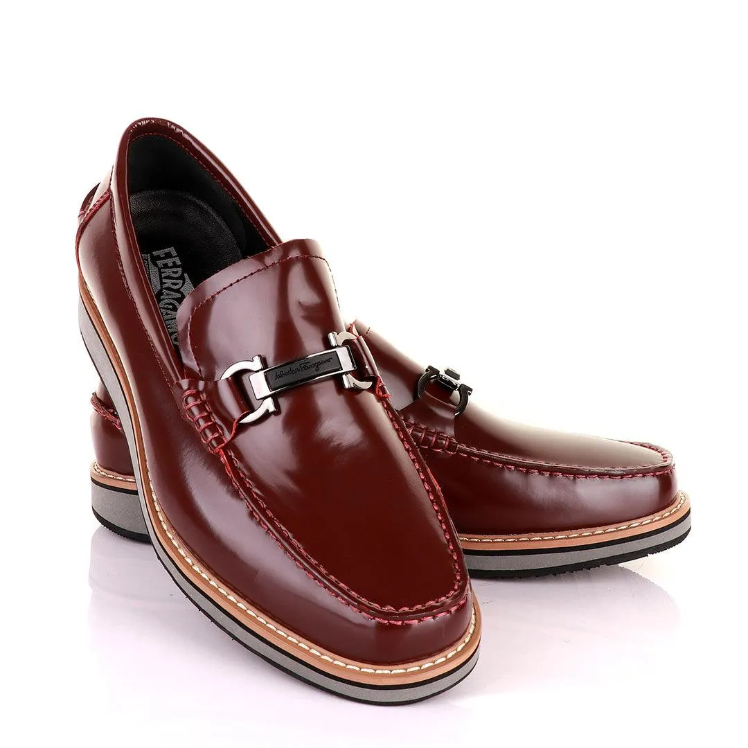 Asics Gel Rocket Shoes Salvatore Ferragamo Men's Leather Loafers-Wine