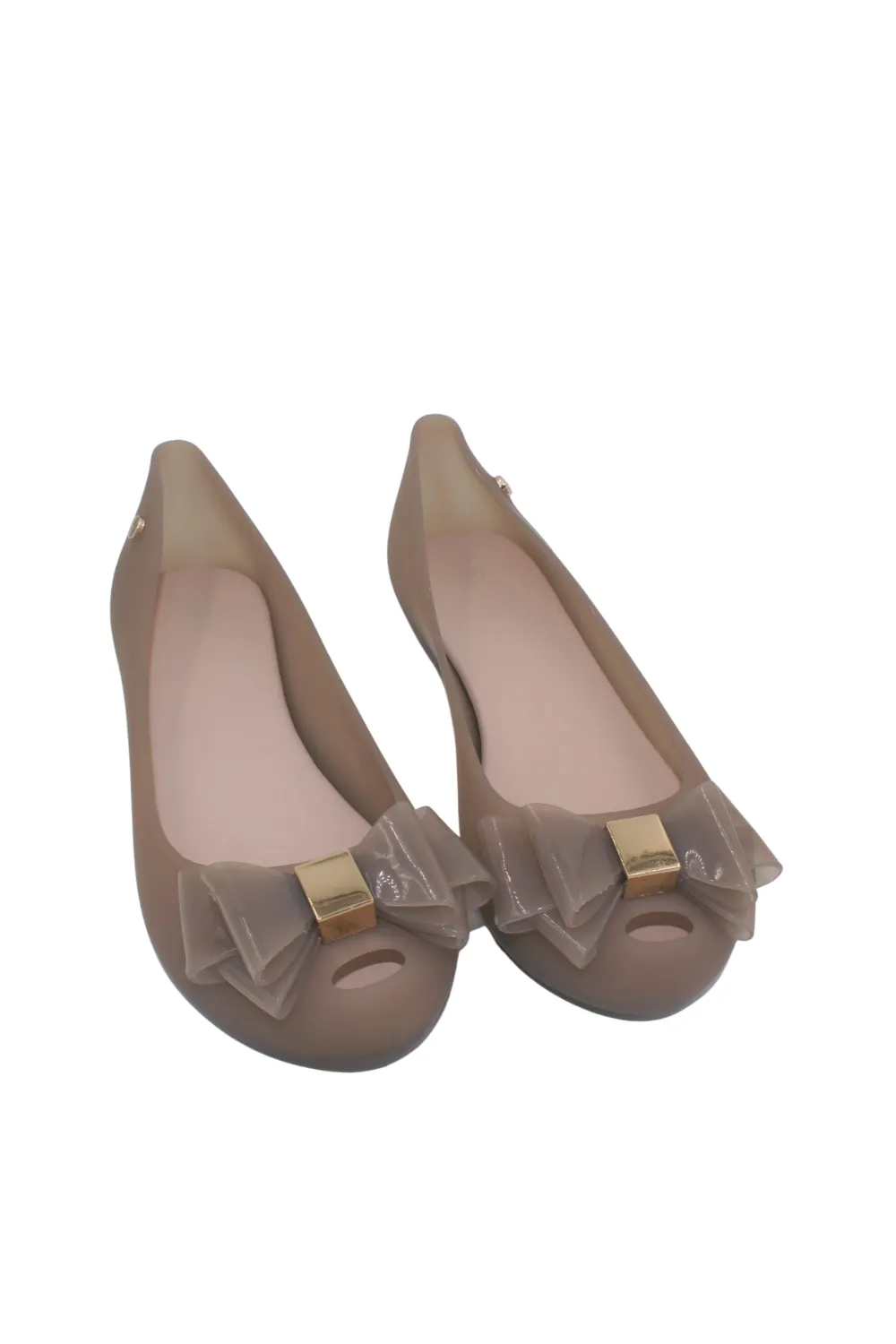 Foot Pain When Walking In Flat Shoes Women Flat Jelly Ballet Slip-On Peep Toe Shoes Sandal BG-506 NUDE