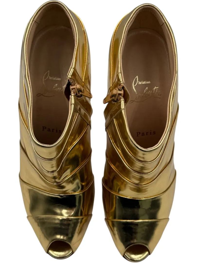 Adidas Streetball Shoes Christian Louboutin Gold Patent Leather Robot 120 Ankle Boots Size 39