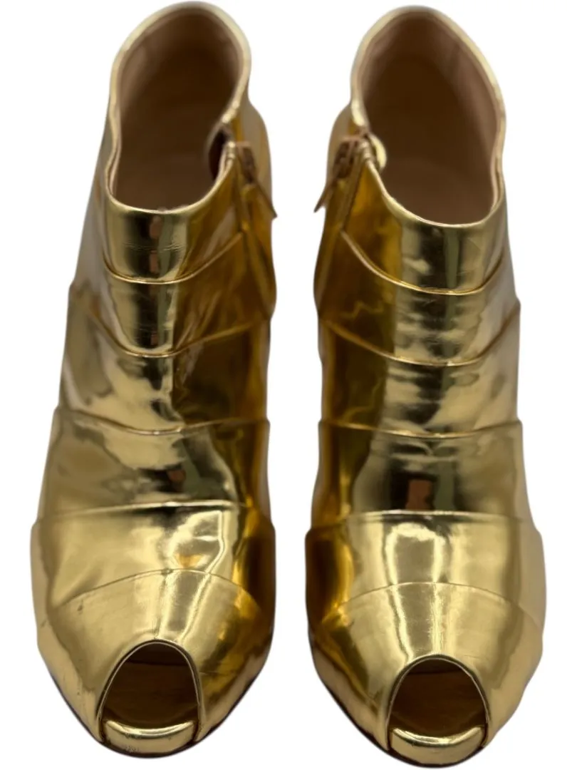 Adidas Running Bounce Shoes Christian Louboutin Gold Patent Leather Robot 120 Ankle Boots Size 39