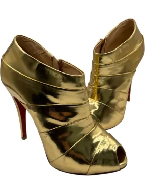 Adidas For Tennis Shoes Christian Louboutin Gold Patent Leather Robot 120 Ankle Boots Size 39