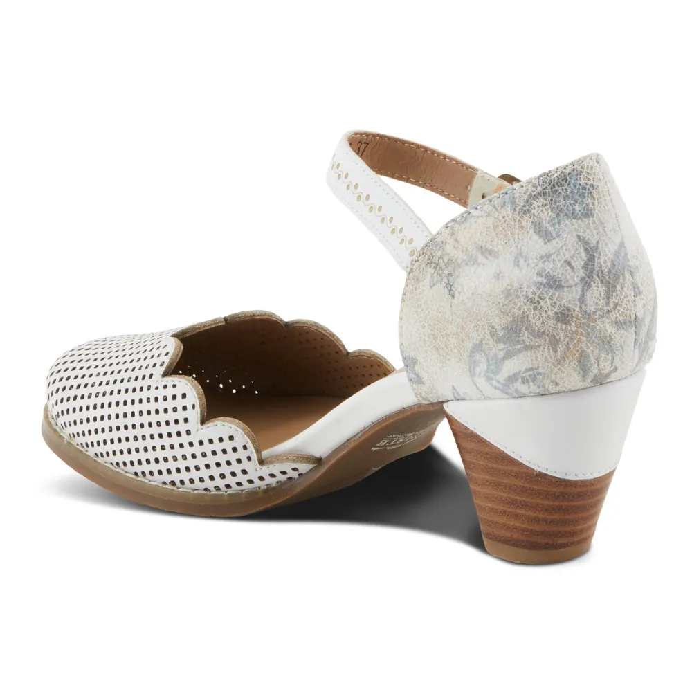 Dress Shoe For L'Artiste By Spring Step Parchelle White Multi Leather Heel (Women's)