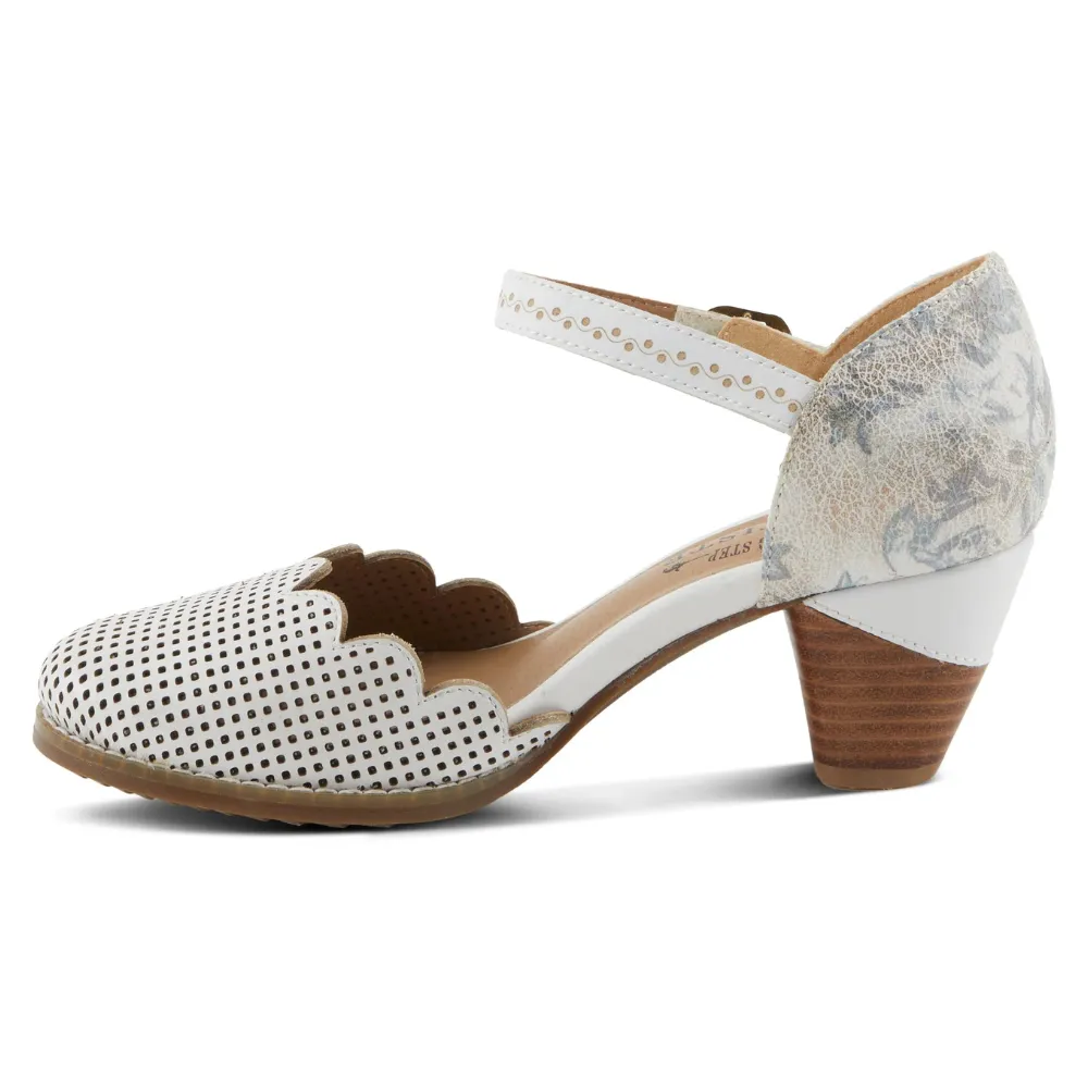 L'Artiste By Spring Step Parchelle White Multi Leather Heel (Women's) Dress Shoes Wear Dress Pants