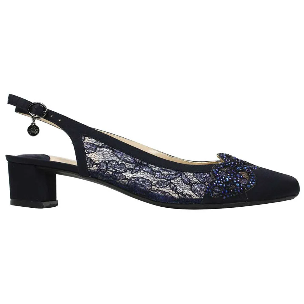 J. Renee Faleece Heel Navy Lace (Women's) Dress Shoe Lacing Patterns