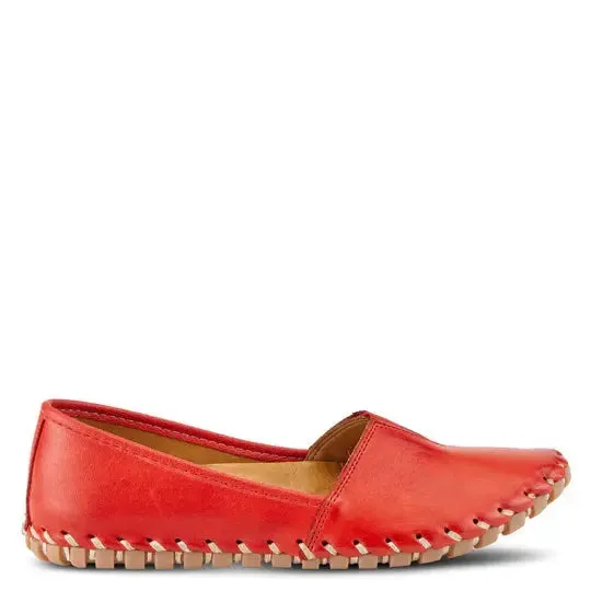 Kathaleta Shoe - Red Leather Wedding Shoes To Go With Lace Dress