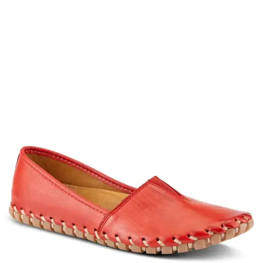 Ladies Dress Tennis Shoes Kathaleta Shoe - Red Leather