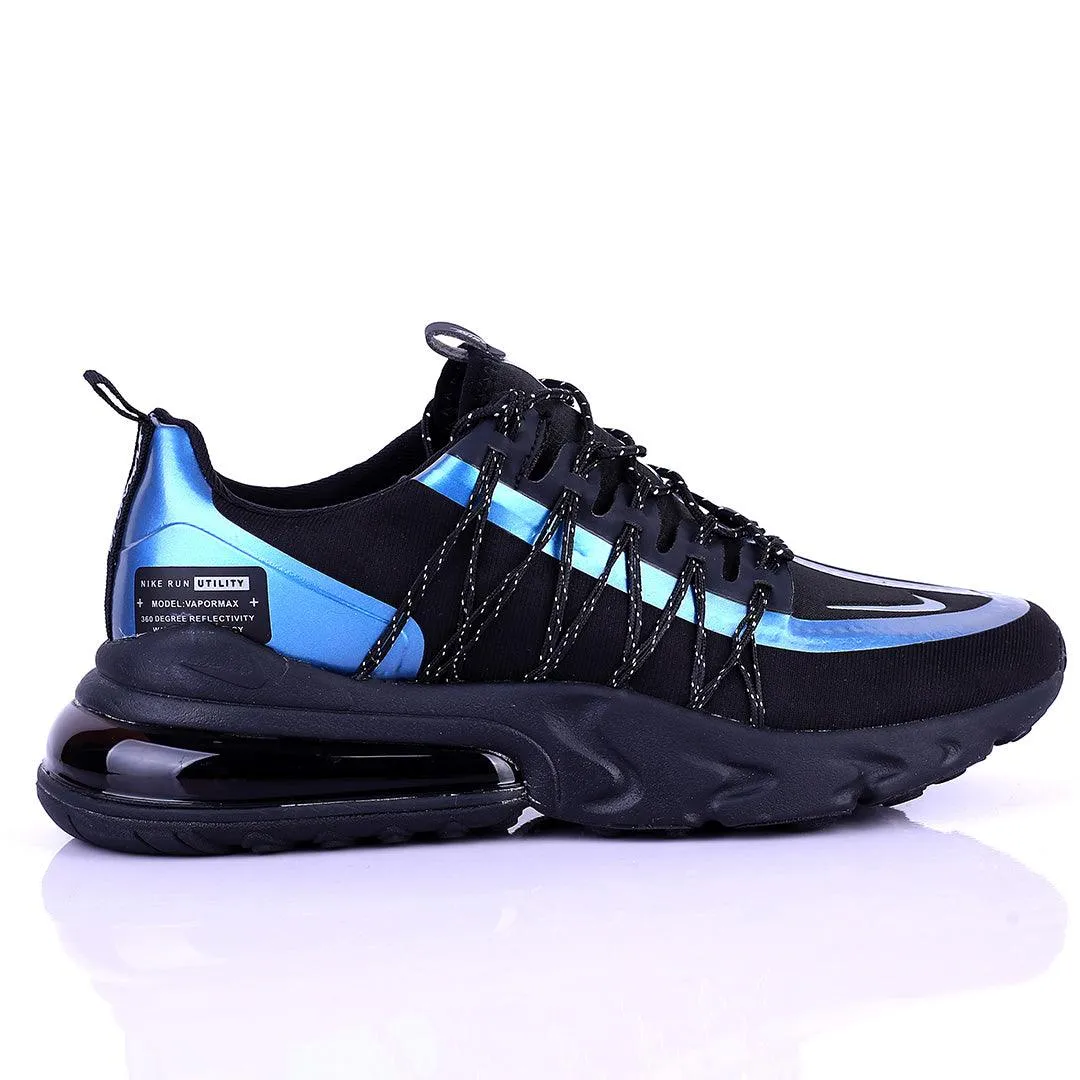 NK Run Utility  360 Degree Blue Reflectivity Black Sneakers Designed Asics Tiger Runner Shoes