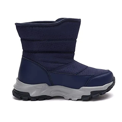 kulebear Boys Girls Winter Snow Boots Warm Outdoor Hiking Shoes Waterproof Anti-slip Boots Navy 2.5 Little Kid Adidas Yeezy Boost 350 V2 Shoes