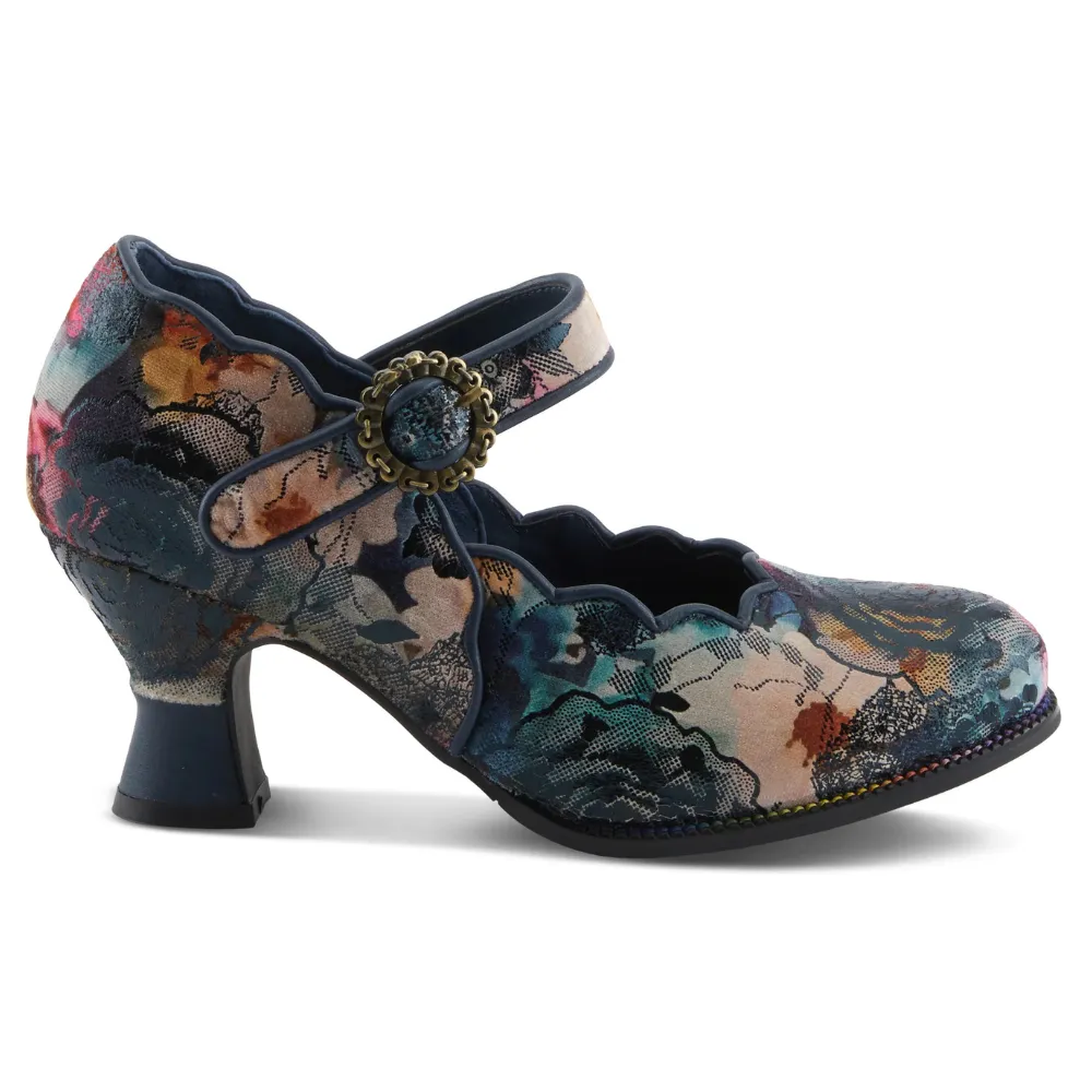 L'artiste By Spring Step Adodora-Prit Navy Multi Textile Pump (Women's) Designer Dress Shoes For Cheap