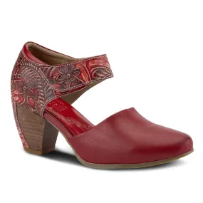 Dress Shoes Ladies L'Artiste By Spring Step Toolie Red Leather (Women's)