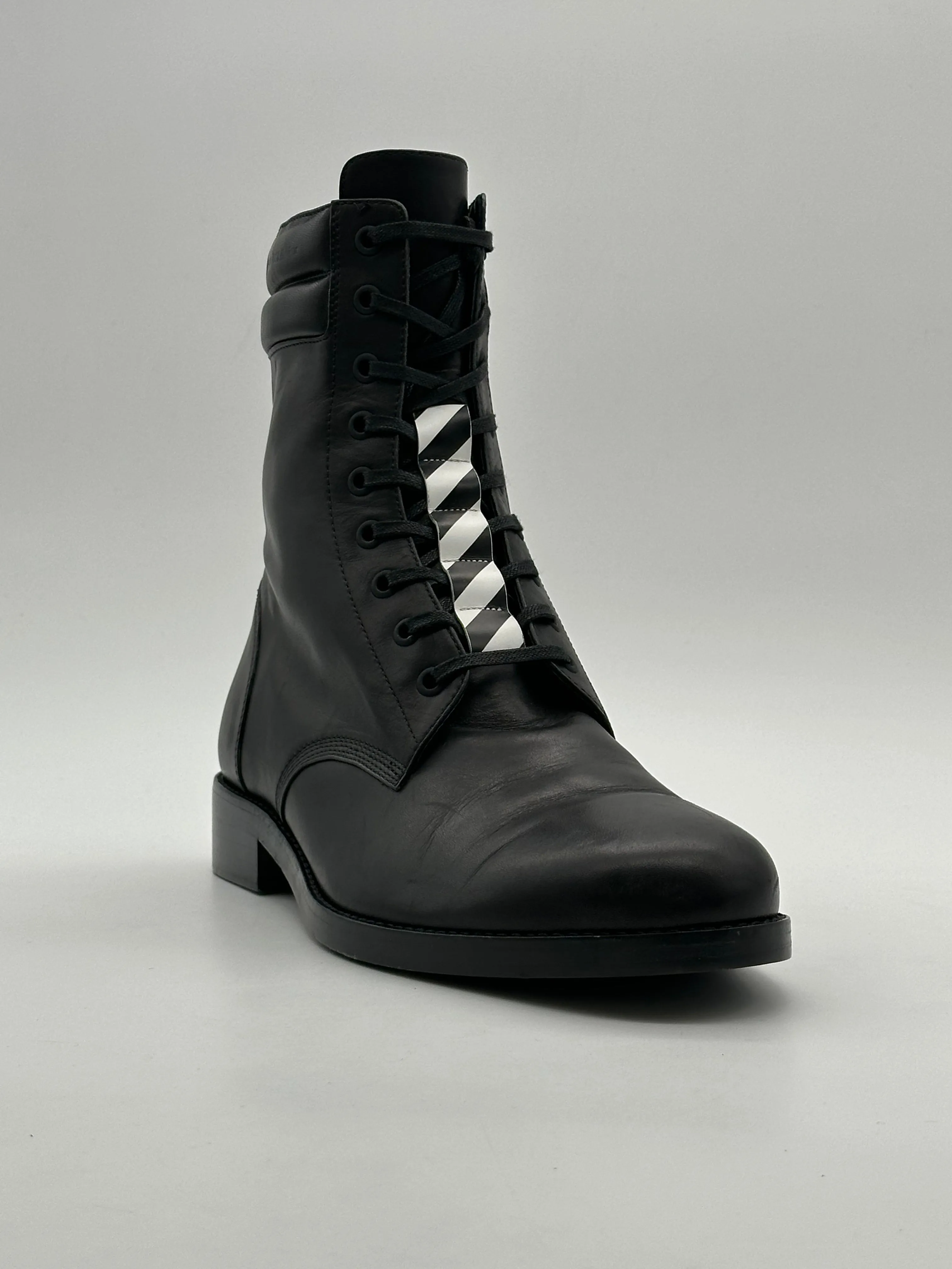 Riding Boots Leather Leather Boots With Front Stripes