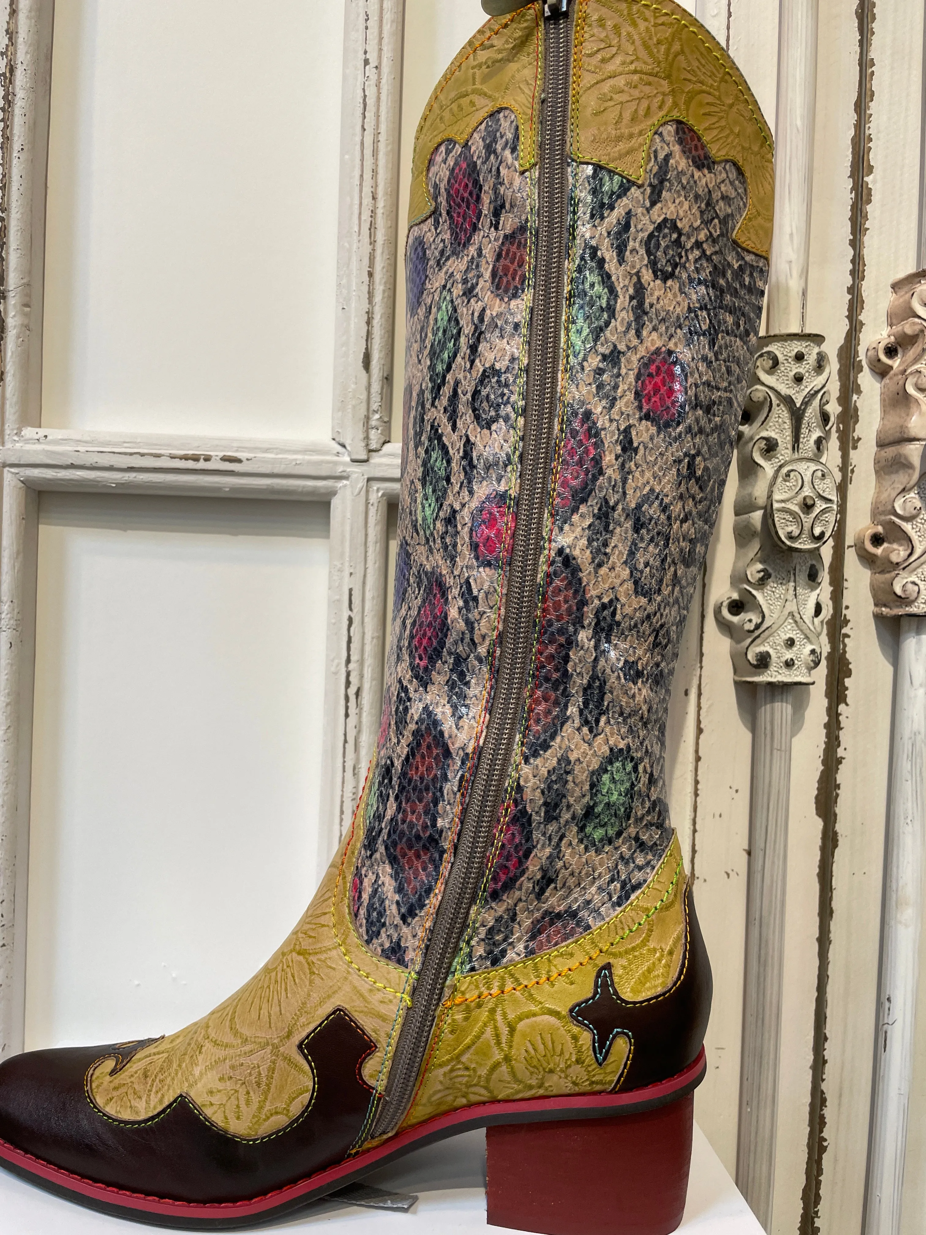 Rodeo Mustard Leather Boot Leopard Print Adidas Shoes