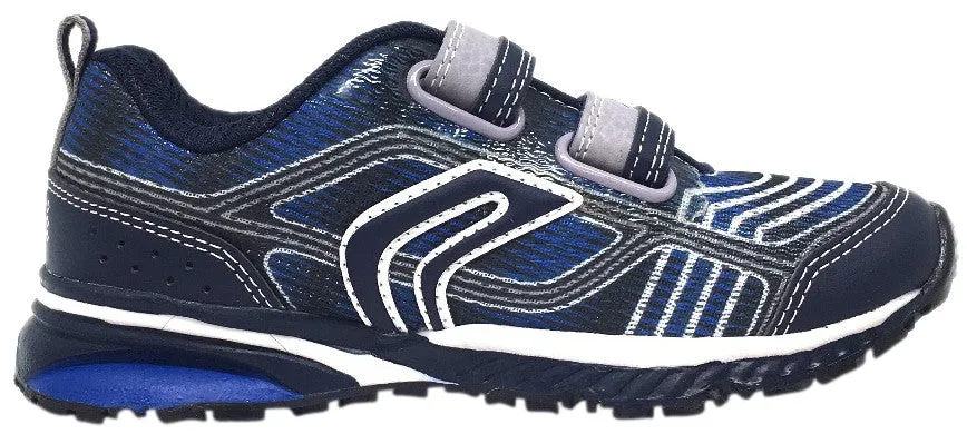 Best Asics Everyday Shoes Geox Boy's Bernie Navy & Royal Blue Double Hook and Loop Strap Sneaker