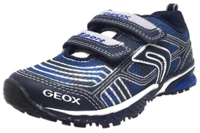 Asics Shoes On Sale Geox Boy's Bernie Navy & Royal Blue Double Hook and Loop Strap Sneaker