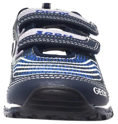 Asics Gel Nimbus 22 Running Shoes Geox Boy's Bernie Navy & Royal Blue Double Hook and Loop Strap Sneaker