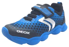 Geox Boy's Munfrey Light Blue Black Polka Dot Mesh Double Hook and Loop Strap Sporty Low Top Breathable Sneaker Asics Wrestling Shoes 2018