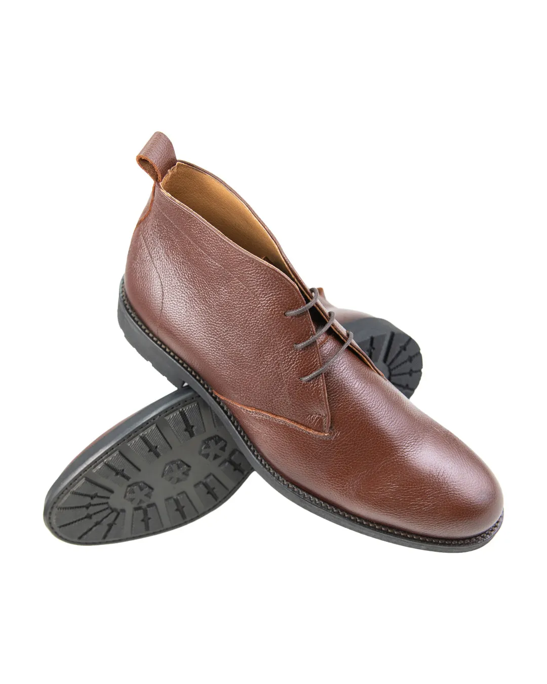 Brown Scotch Grain Leather Chukka Boots Shoes Similar To Asics Novablast 5