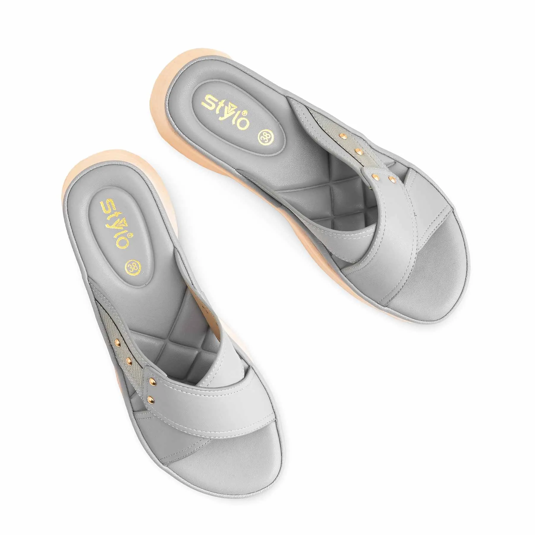 Grey Formal Slipper PU0509 Toe Slippers By Canyon