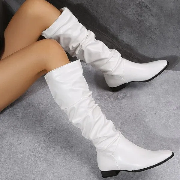 Purpdrank - White Casual Patchwork Solid Color Pointed Keep Warm Comfortable Shoes Spring Adidas Shoes