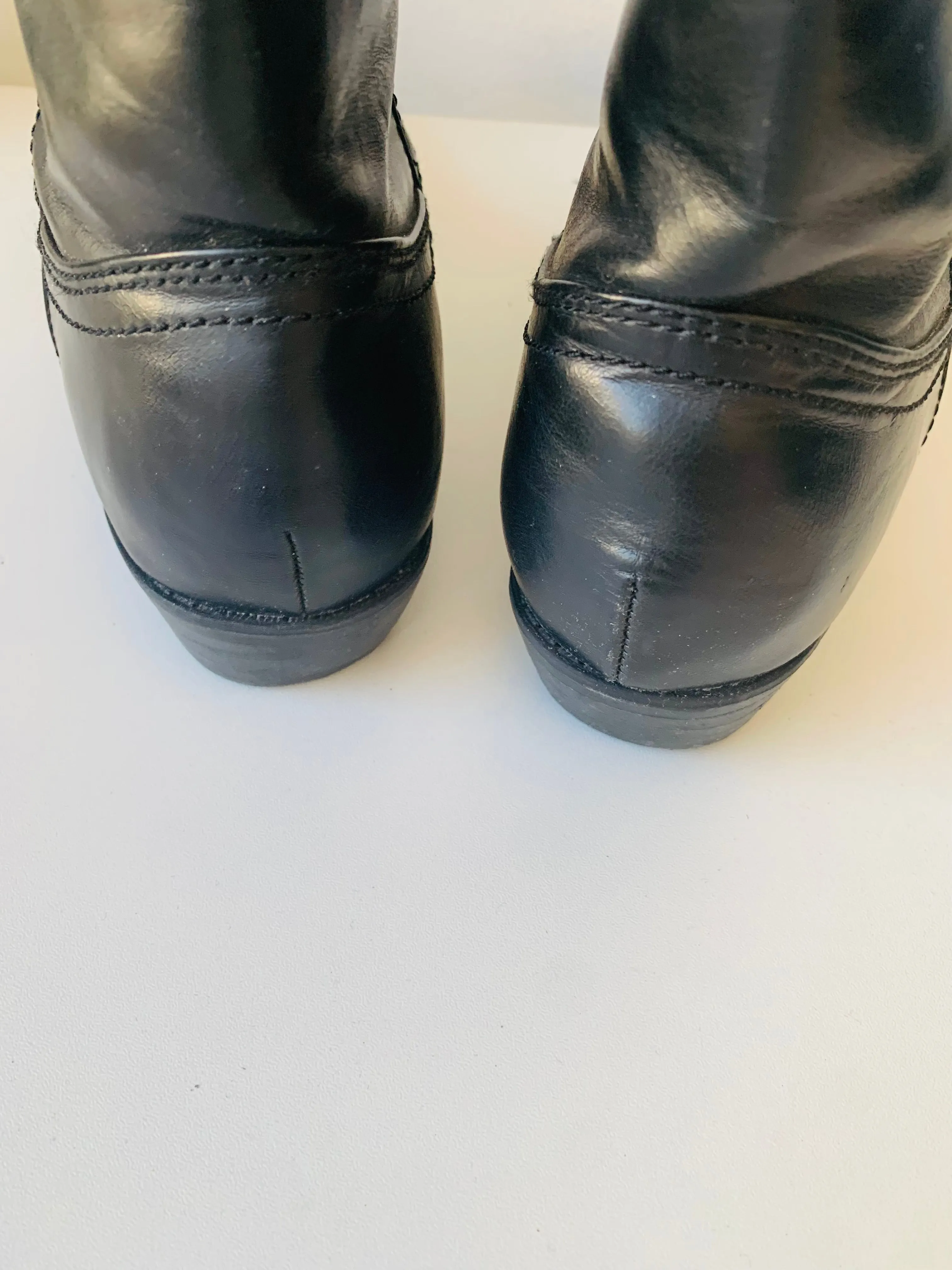 Madden Girl Stirrup Black Cowboy Boots Size 9 Jamaica Shoes Adidas