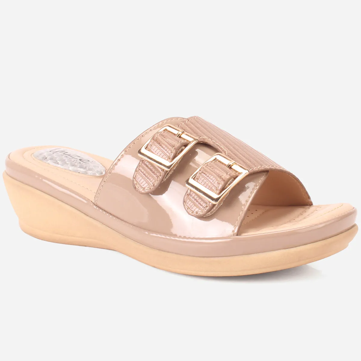 Women "TEOM" Comfort Open Toe Slippers Slippers Suede Sole