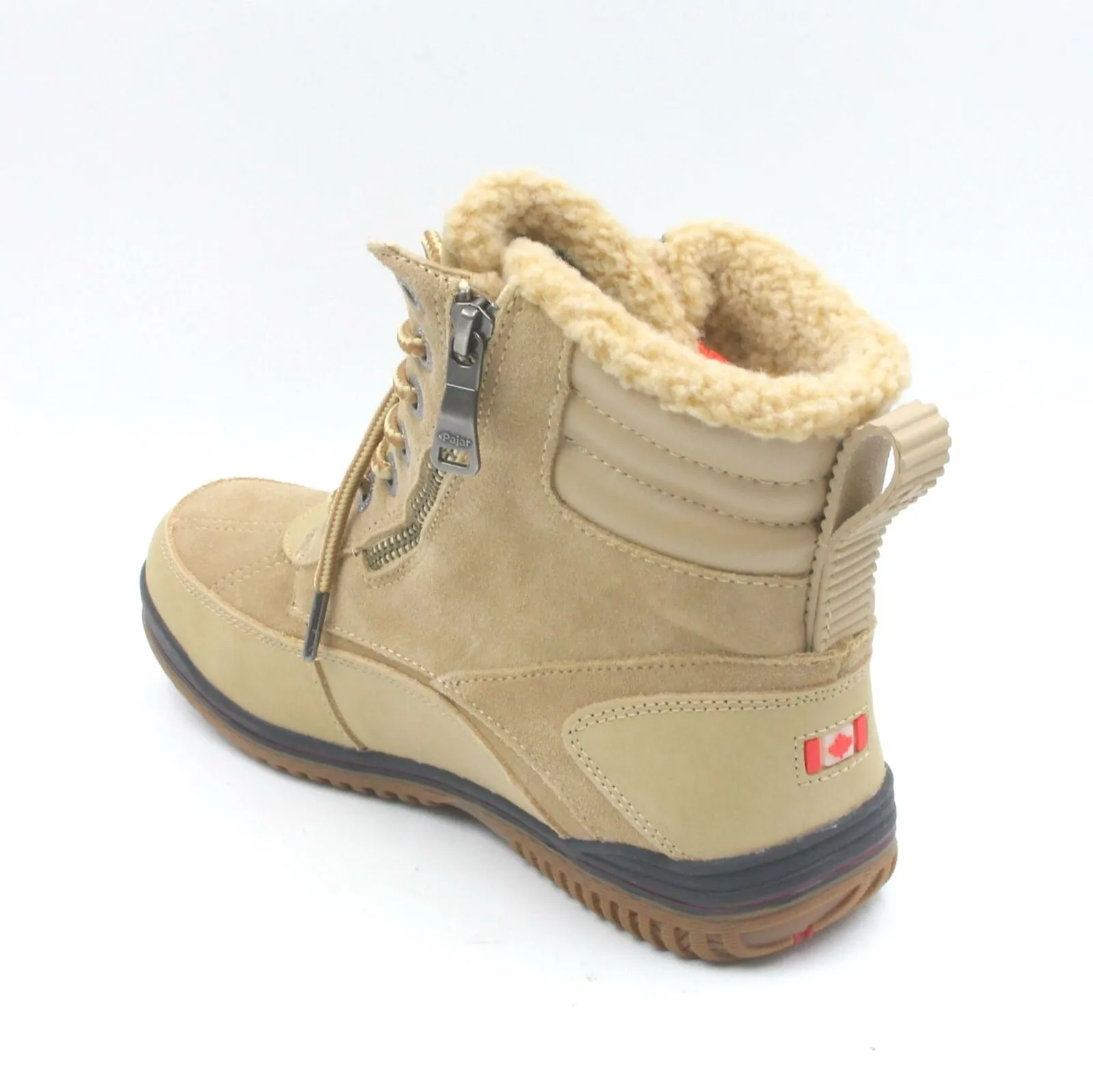 Snow Boots For Winter Brand new Pajar Women's Jeana Winter Boots Beige Lace Up Faux Fur Lined Zipper Flat Heel 8-8.5! -30C Rated! Retail $218 