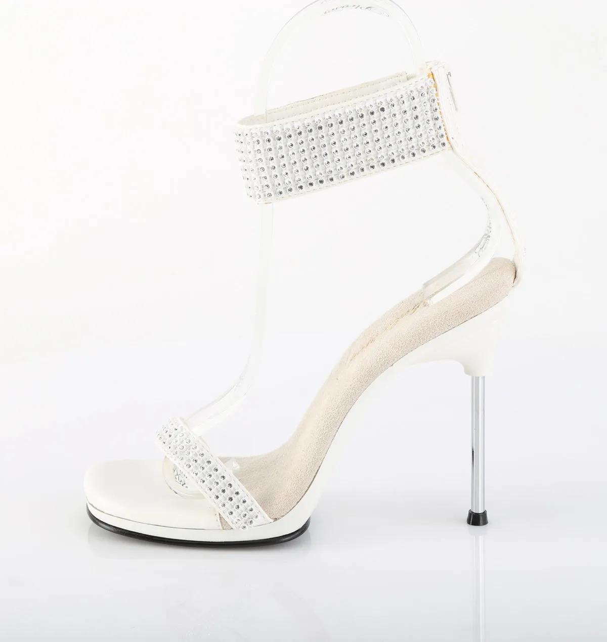 CHIC-40 Fabulicious 4 1/2" Chic White Faux Leather Sexy Shoes (High Heels) Asics Gt-1000 11 Running Shoes Reviews