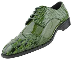 Men Dress Shoes-Alligator-Olive Dress Shoes Custom