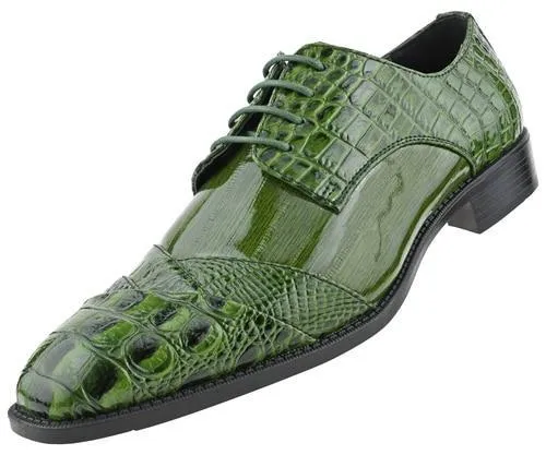 Men Dress Shoes-Alligator-Olive Johnston Murphy Dress Shoes