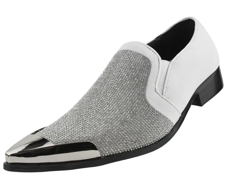 Men Dress Shoes-Dezzy White Dress Shoes Front View
