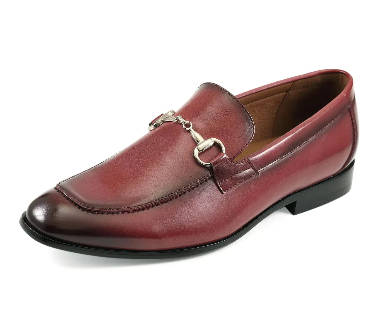 Men Dress Shoes-Marco BURGUNDY Dress Shoes Made In Usa