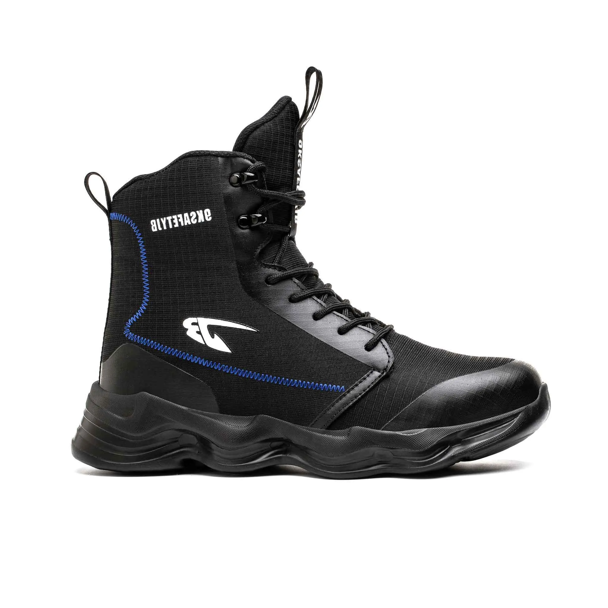 Men's 8" Steel Toe Boots - Slip Resistant | B158 Hybrid Rancher Waterproof Pull-on Work Boots - Square Toe