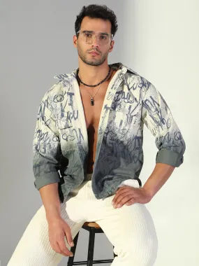 Best Work Boots Without Steel Toe Men's Typography Ombre Cream Shacket