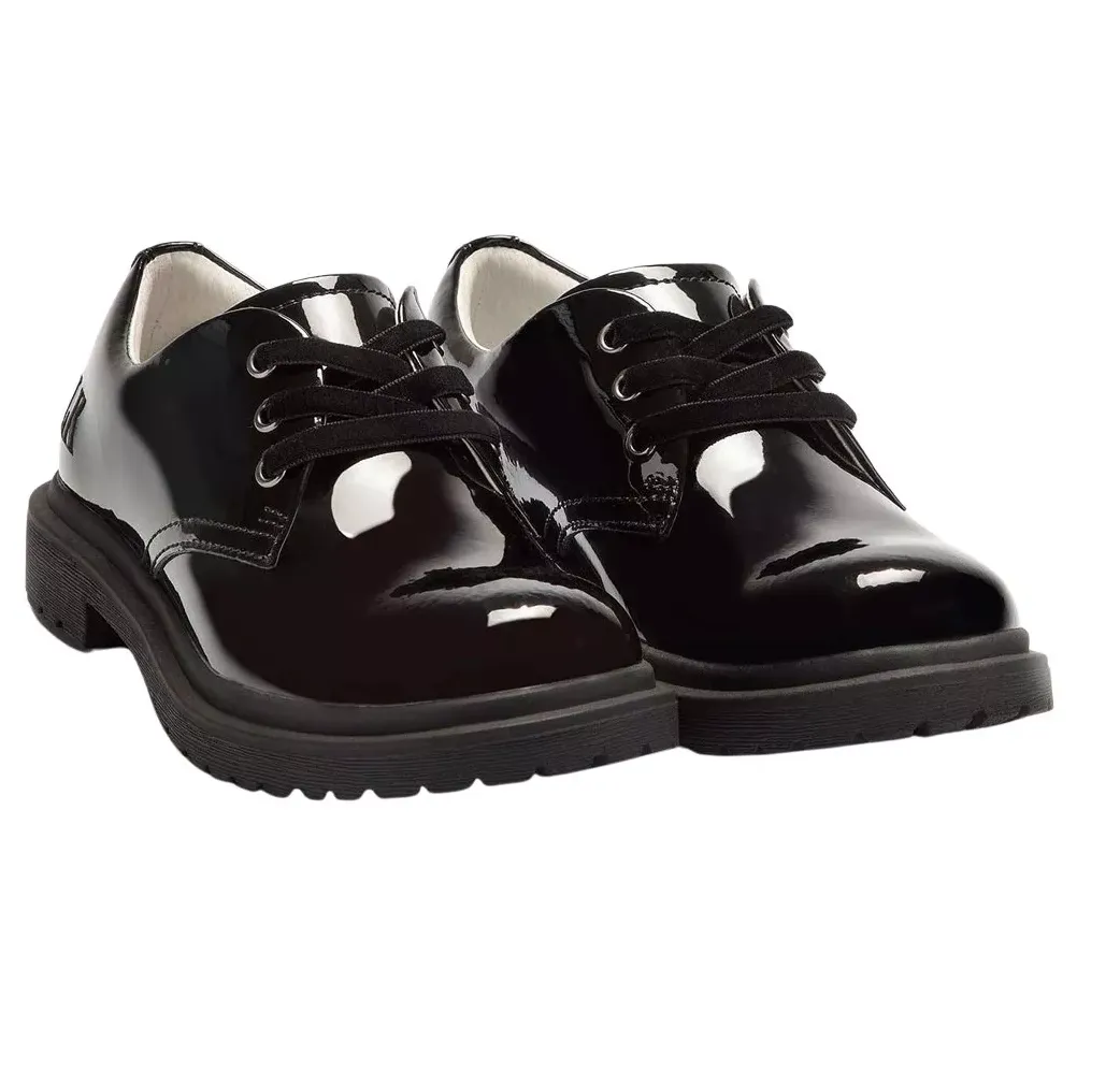 Miss LK | Girls Lelli Kelly Elaine Black Patent Lace Up Girls School Shoes Best Asics Running Shoe