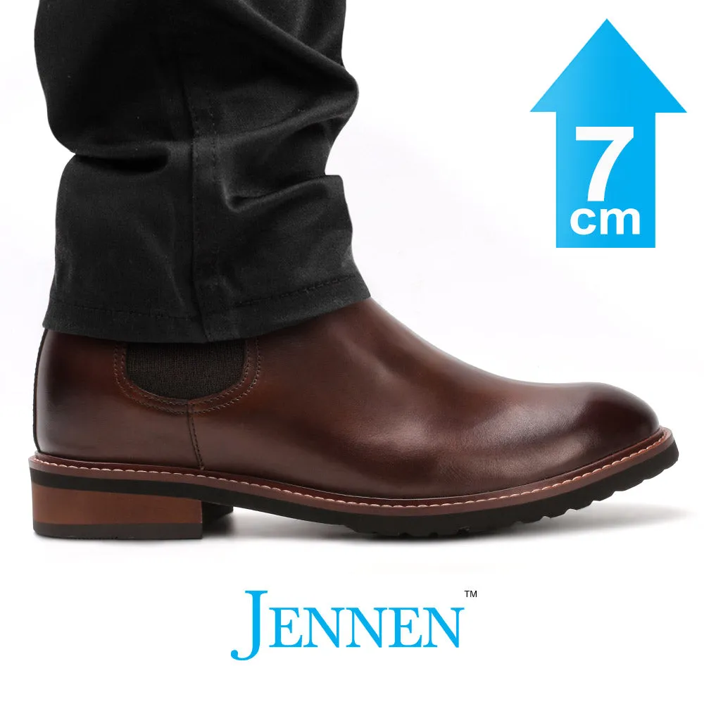 Boots Made For Walking Jessica Simpson Mr. Tognetti Brown 7cm | 2.8 inches Tall Men's New Elevator Boots