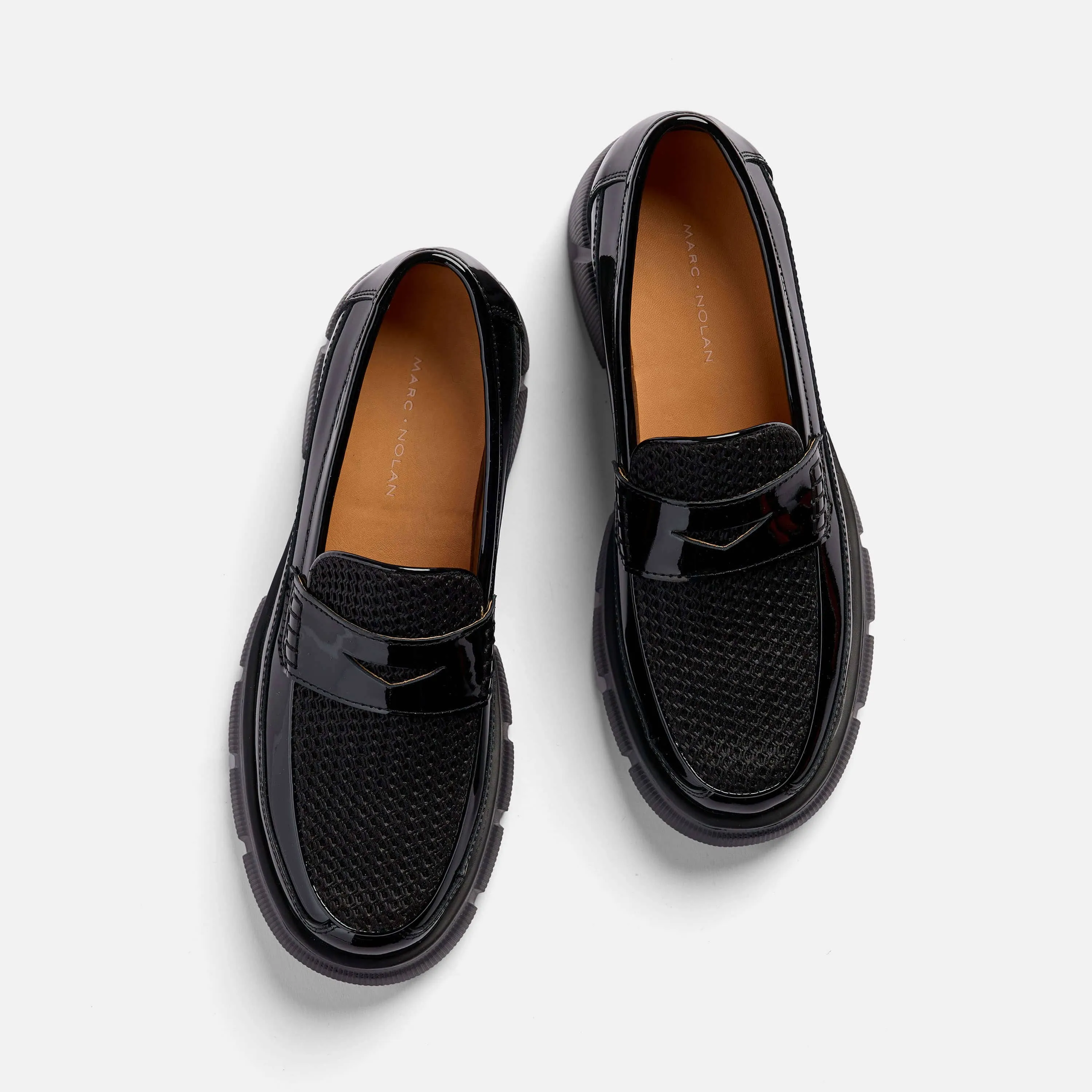 Loafers Star Ms. Calum Black Patent Leather Penny Loafers