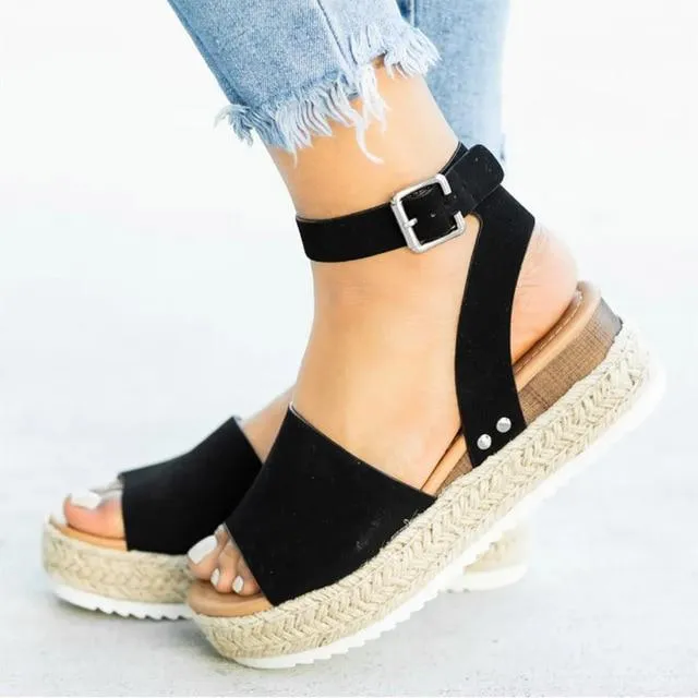 HAJINK Platform Sandals White High Heel Sandals