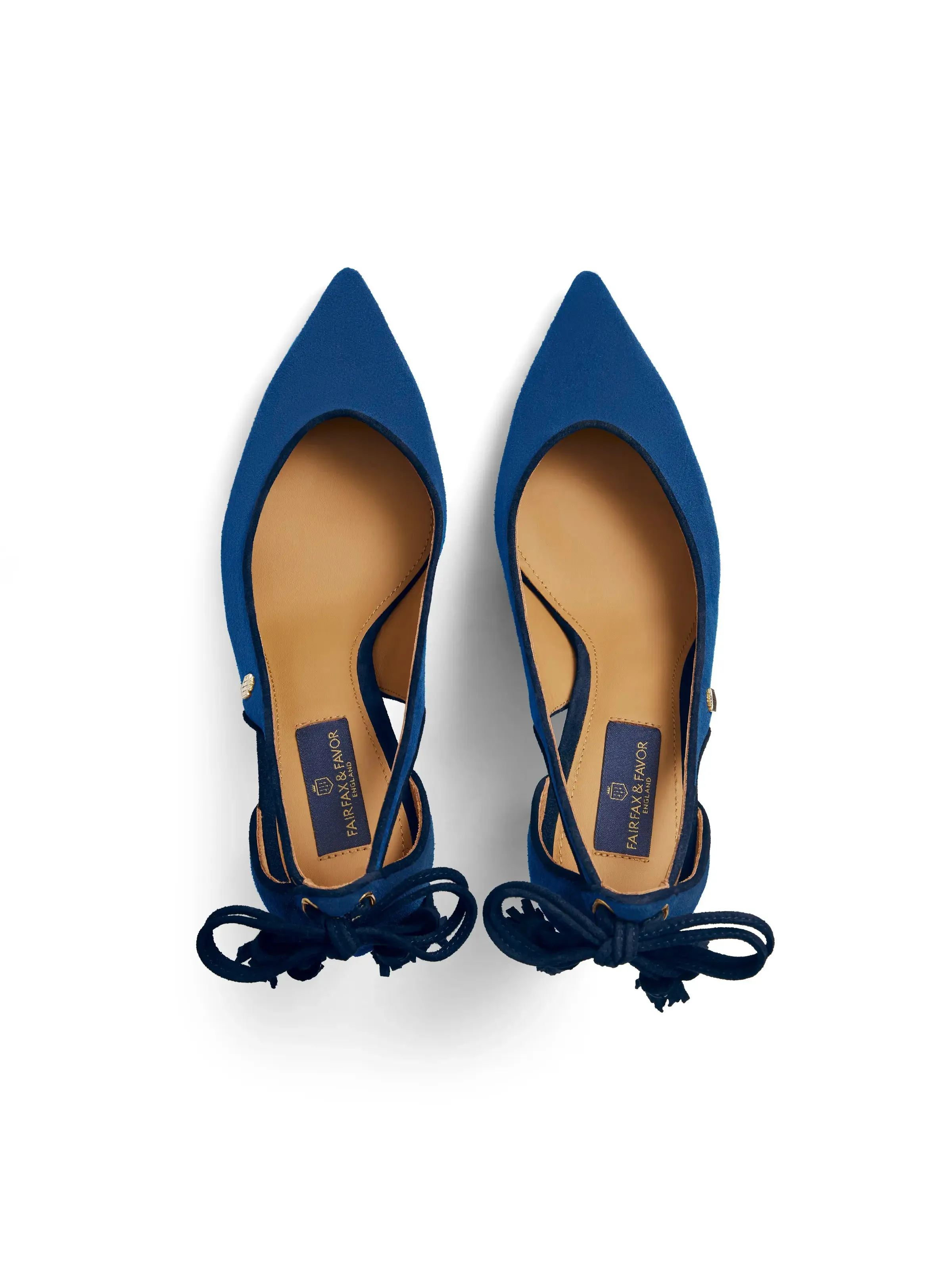 Pointed Loafers Newbury Heel - Porto Blue & Navy Suede