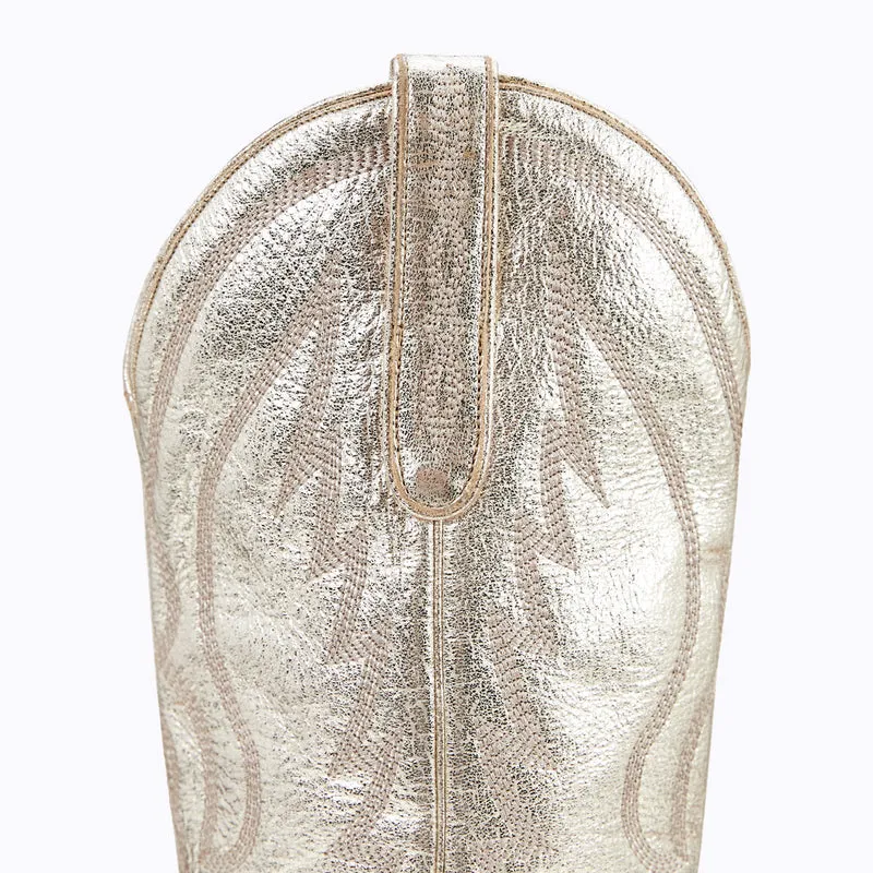 Nighthawk Champagne Metallic Leather Snip Toe Cowgirl Boots Adidas Pro Vision Shoes