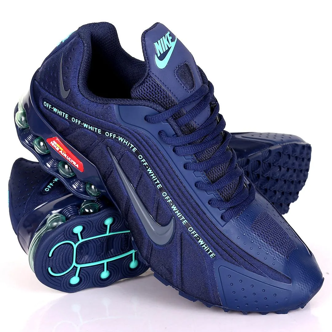 NK Air Ultra Off white Crest Light NavyBlue Logo Sneakers Asics Fencing Shoes