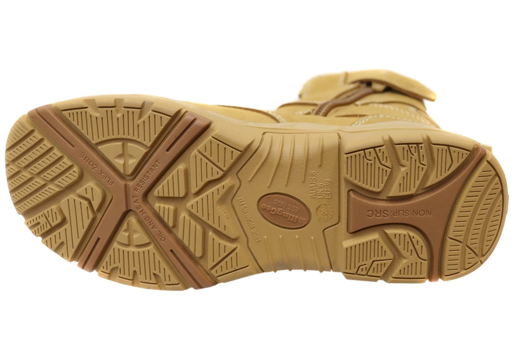 Wedge Heel Work Boots KingGee Bennu Pro 6 Womens Leather Comfortable Work Boots Wheat