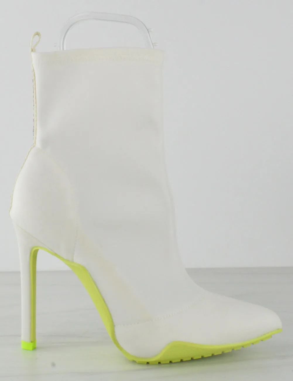 Raptor Boots Shyy 01 Women's Elastic Slip On Mid Stiletto Heels